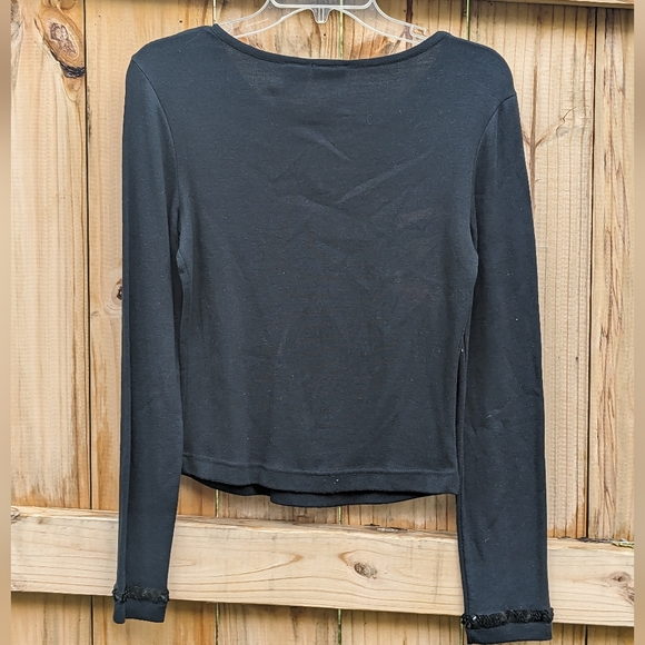 Y2k Black Long Sleeve Vintage Spiegel Top - Picture 2 of 3